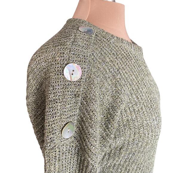 We The Free Sage Green Loose Weave Beachy Sweater MED Fall Casual Fall Winter - Picture 3 of 7